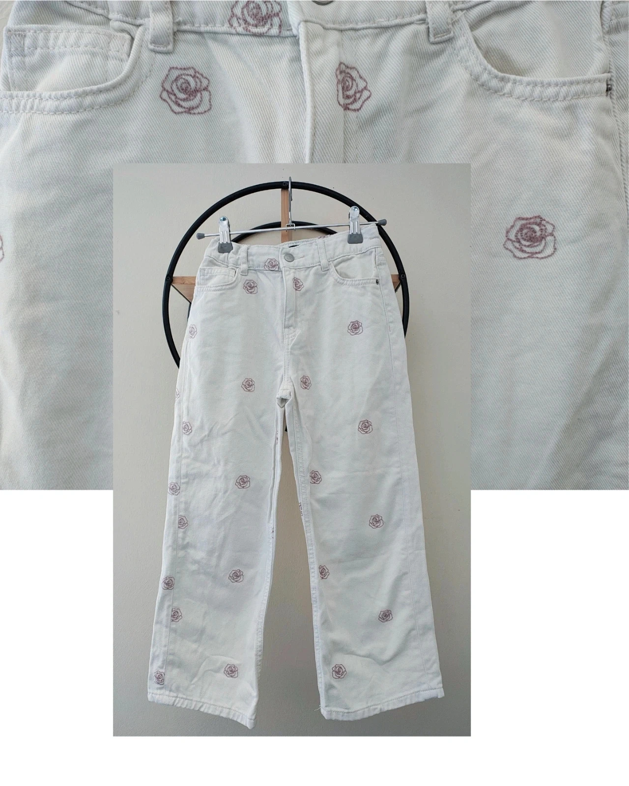 8 ans pantalon jean brodé Kiabi